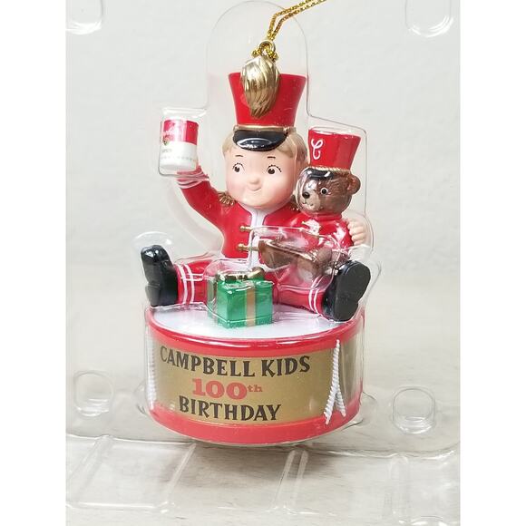 Campbell Christmas Figurine Tree Ornament 1996  1997 100th Birthday New x2 Vtg - Picture 4 of 12
